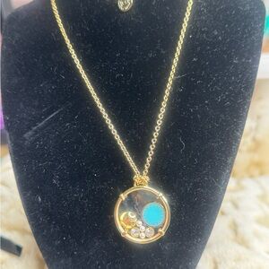 Marc Jacobs Goldamd Cream Floating Charm Necklace with Dustbag NWT.